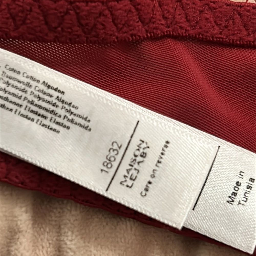 MAISON LEJABY UNDERWIRE RED BRA NEW Elegant Red Lace 34C - Picture 5 of 9